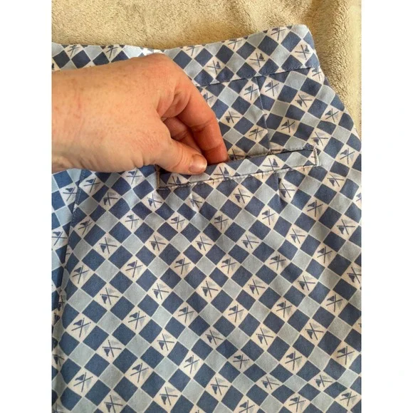 Liz Claiborne LizGolf Argyle Golf Skort Blue Vintage Cotton Womens 8 - Picture 7 of 9